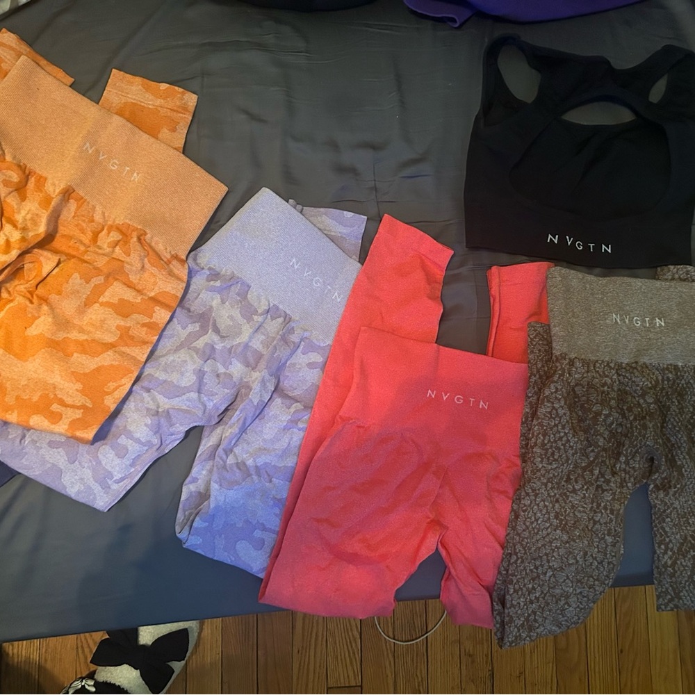 NVGTN Activewear Set - Orange, Purple, Pink, Black, Gray